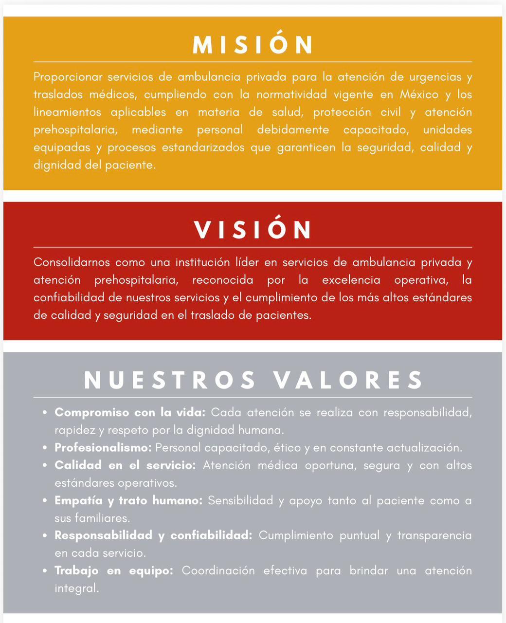 Misión, Visión y Valores
